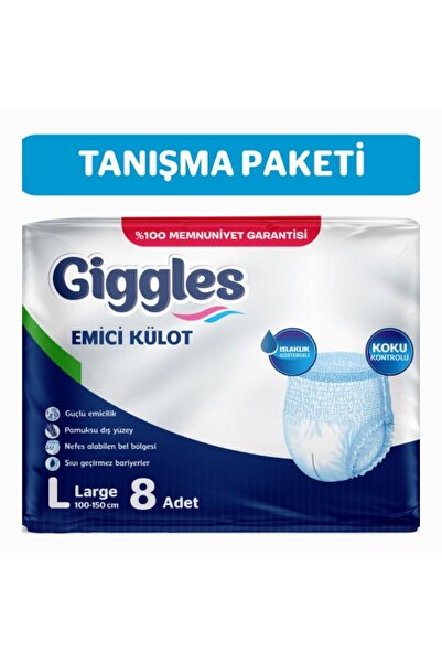 giggles Yetişkin Emici Külot Hasta Bezi Large 1 Paket (8 Adet)