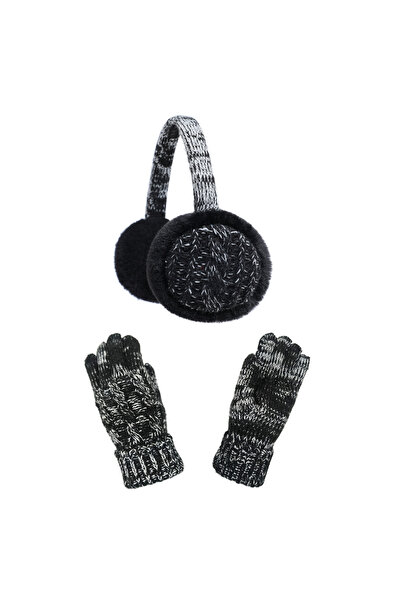 NO BRAND Set of children's foldable and retractable earmuffs + gloves, warm f...
