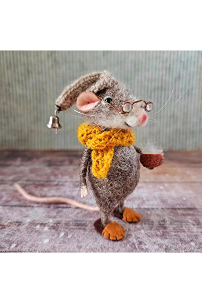 NO BRAND زينة عيد الميلاد على شكل دبوس فأر، على شكل وشاح أصفر