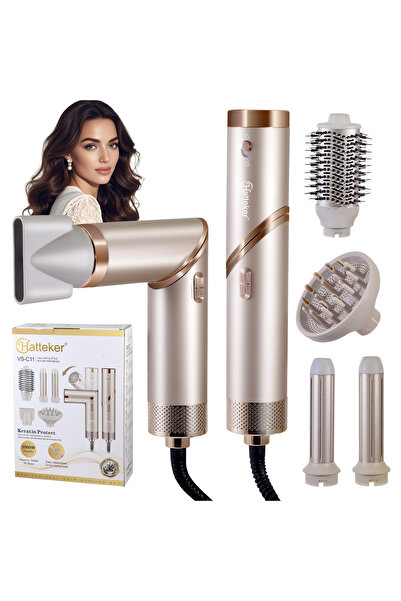 Hatteker High Power Hair Dryer Hot Air Comb Hair Styling Curling Hair Dryer M...