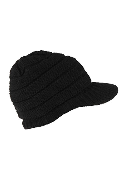 NO BRAND Women's winter knitted hat, winter hat, loose hat, black