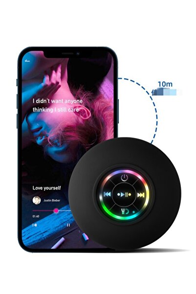 OEM Portable waterproof Bluetooth speaker with suction cup, built-in microphone and RGB LED lights