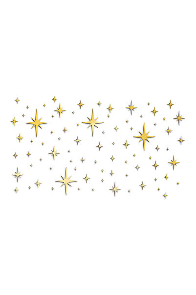 NO BRAND ملصقات حائط على شكل نجمة للبنات (92 قطعة) ملصقات نجوم لامعة - 6 مقاس...