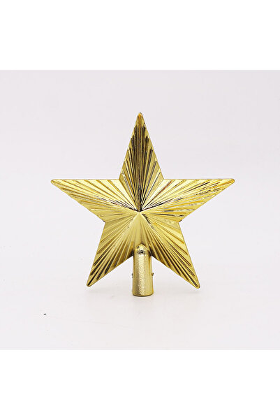 NO BRAND زينة شجرة عيد الميلاد من أعلى زهرة البونسيتة، 15 سم، ذهبي