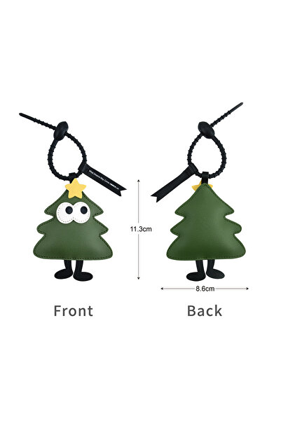 NO BRAND سلسلتا مفاتيح إبداعيتان على شكل شجرة عيد الميلاد، من الرسوم الكرتوني...