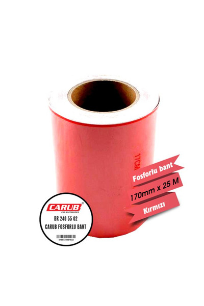 Muhtelif Carub Phosphorescent Tape Red 17cm X 25 Mt