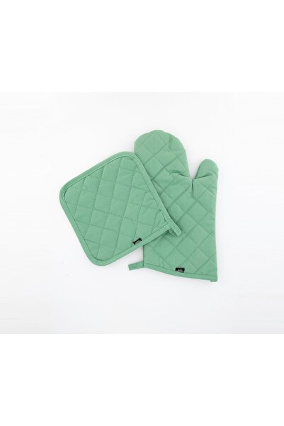 Tahari Oven Gloves And Pot Holder Set, Green