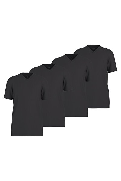 OLYMP Herren T-Shirts, V-Neck, 4er Pack - Bodywear, Modern Fit, Baumwolle