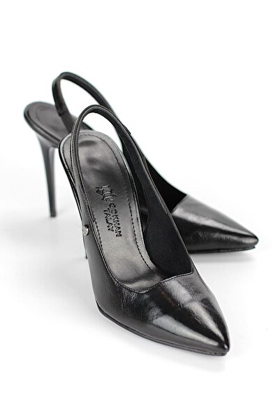 Gökhan Talay Zerina Black Patent Leather Flexible Soft Non-Slip Sole Thin Heels (11cm) Women's Stiletto