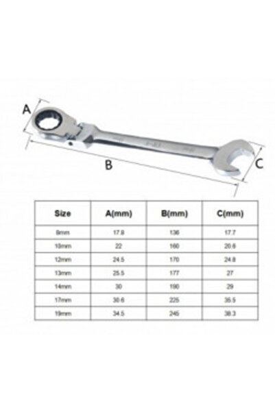 OEM Professional wrench set 8-19 mm (7 pcs)