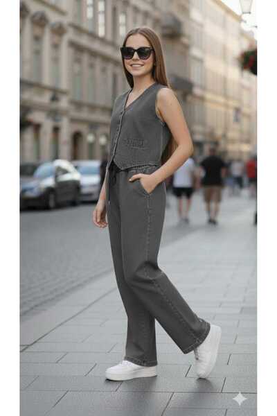 EFSACE Denim Vest Pants Teenage Girl Set 6.16 Years Old