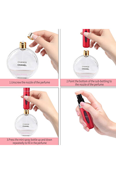 MaffStuff Set of 3 perfume spray bottles, 5 ml, reusable for travel