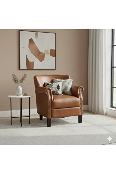NZONE STORE Leather armchair - a modern chair with a contemporary touch, featuring a high backrest and soft cushion.