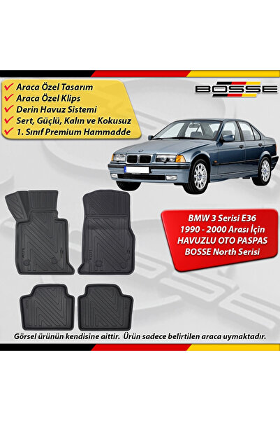 BOSSE North Bmw 3 Serisi E36 Paspas Araca Özel 1990-2000 Derin Havuzlu 3D Pas...