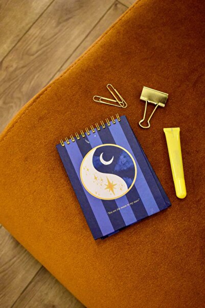 Paper Lab Studio Paper Lab Ay ve Yıldızlı Estetik Spiralli Not Defteri (A6)