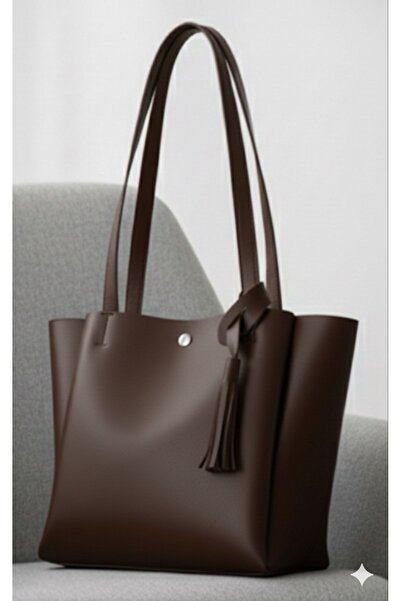 Madame Three-Compartment Women's Handbag Quality Faux Leather Shopper