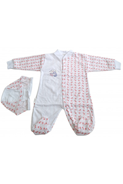 Bubu Kids Creations Jumpsuit with hood - White with Printed