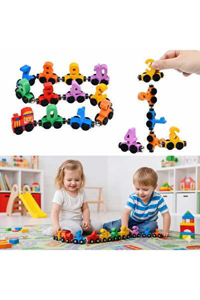 Generic مجموعة واحدة من قطار الأرقام المغناطيسي الملون من 0 إلى 10 - لعبة تعل...