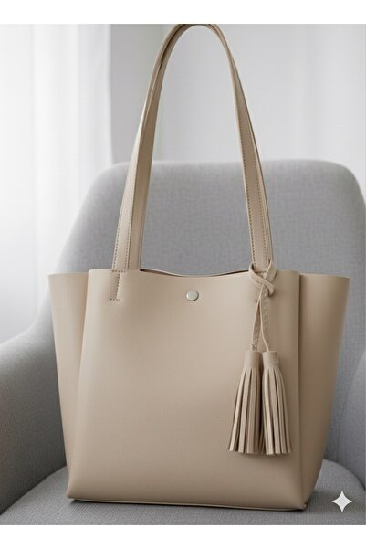 Madame Three-Compartment Women's Handbag Quality Faux Leather Shopper