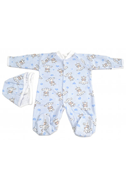 Bubu Kids Creations Romper with Hat – White with Red Print