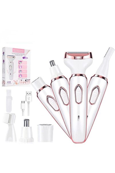 Solimpia 4 in 1 Women's Body Hair Removal Electric Shaver for Face Nose Legs Electric Razor for Women