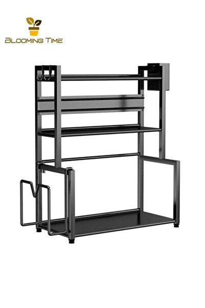 Generic Three-Layer Kitchen Storage Rack, Spice Storage Rack, Multi-Layer Black Spice Rack for Countertops,