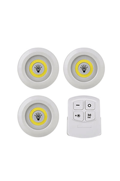 OferteTop Set of 3 LED Spotlights with Remote Control, No Cables, Adjustable Intensity and Easy Installation