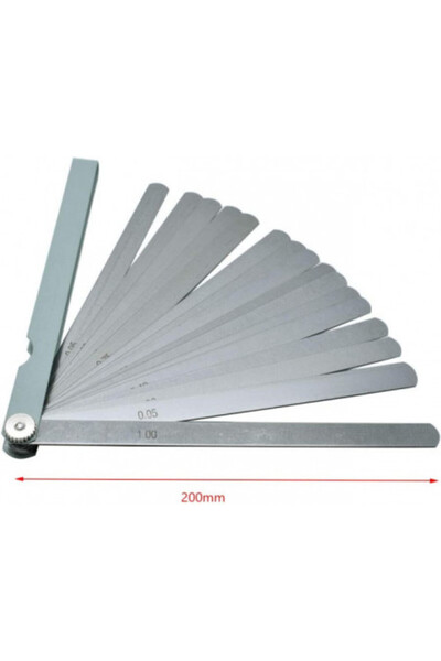 OEM Set of 17 precision feeler gauges, 0.02 - 1.00 mm (20 cm)