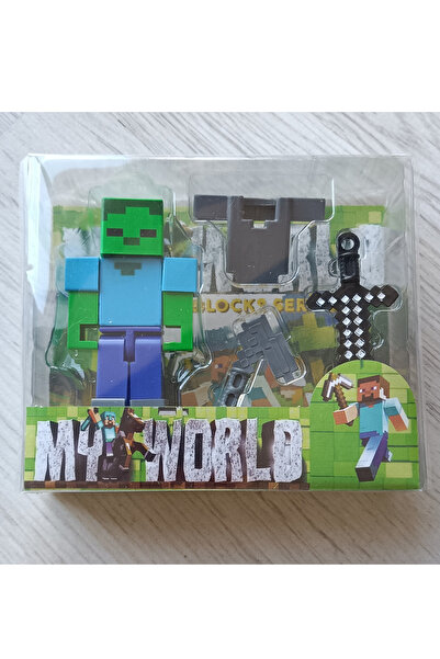 Nostalji Kutusu Oyuncak Karakter Figür Steve Alex Creeper Mob Tarzı 3 adet Ak...