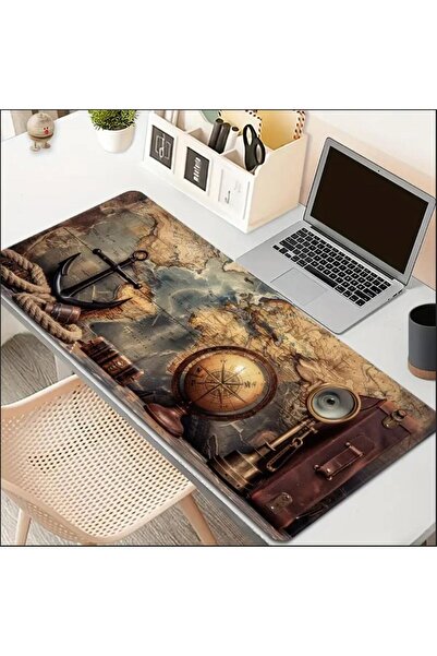 sgeteknoloji Sge Technology 90X40 cm Navigator Map Design Anti-Slip Base Speed Surface Gamer Mouse Pad Gaming