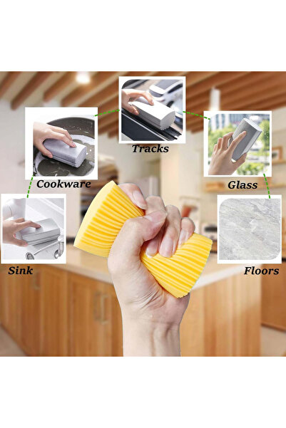 MaffStuff Universal magic sponge yellow for cleaning, 10.5 x 5.5 x 4.5 cm