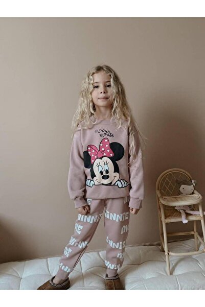 RAPAPA Girl's Printed 3 Thread Ş Fleece-Lined Tracksuit Set – Soft & Warm 4128