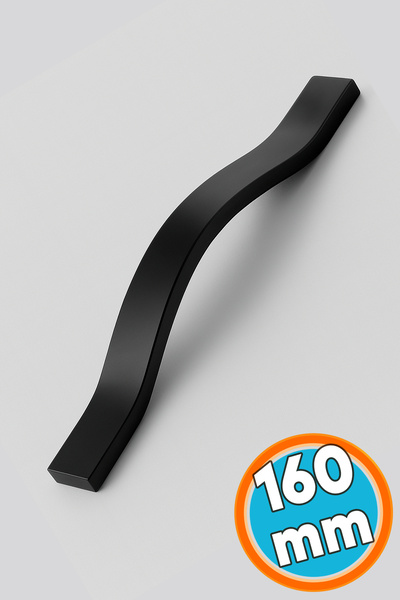 NZB Mobilya Çekmece Kolu Mutfak Dolabı ve Kapak Kulpları Dayanıklı Siyah Metal Kulp 160 mm