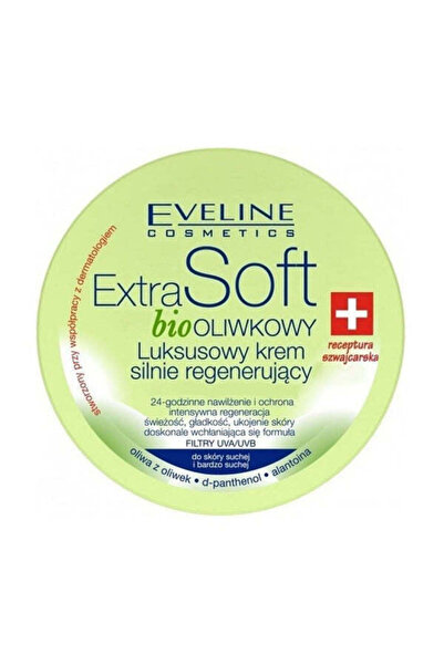 Eveline Cosmetics كريم زيتون حيوي فاخر فائق النعومة مع تجديد قوي للبشرة الجافة والجافة جدًا 200 مل