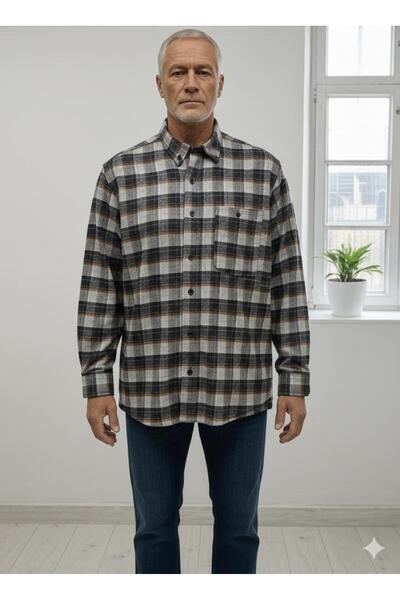 ALBERTO MALDİNİ Classic Single Pocket Wool Dad Shirt