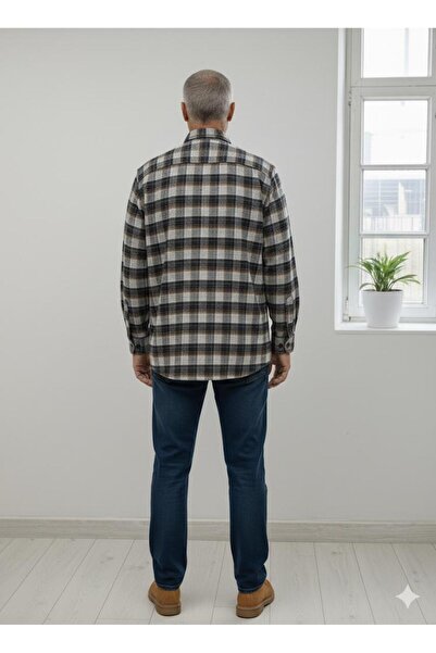 ALBERTO MALDİNİ Classic Single Pocket Wool Dad Shirt