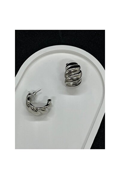 İsla Aksesuar KALIN BURGU SİLVER ÇELİK KÜPE