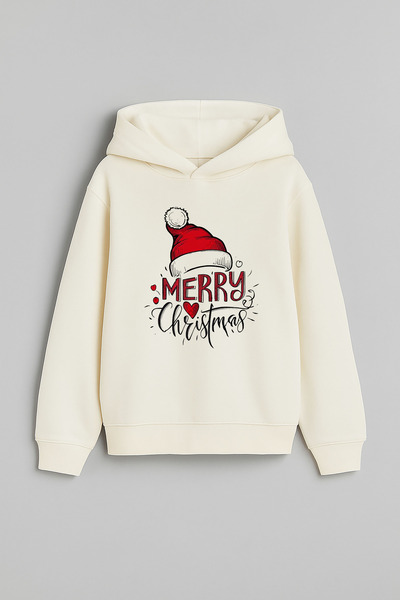 MODA 2026 Anul Nou Moș Crăciun Crăciunul de Anul Nou cu imprimeu Hanorac ecru...