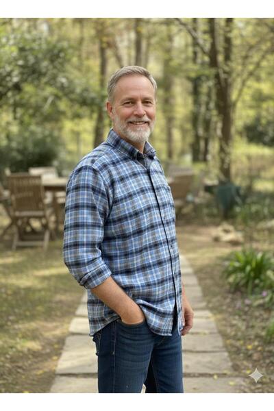 ALBERTO MALDİNİ Classic Single Pocket Wool Dad Shirt