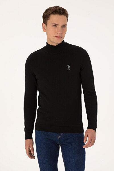 U.S. Polo Assn. Men's 100% Cotton Slim Fit Half Turtleneck Sweater