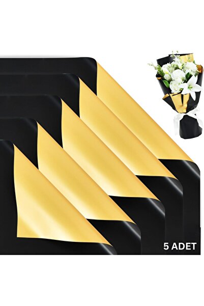 roco paper Çiçek Ambalaj Kağıdı 5li, Çift Yüzlü-58x58 Cm, Mat Şeffaf Hediye B...