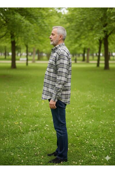 ALBERTO MALDİNİ Classic Single Pocket Wool Dad Shirt