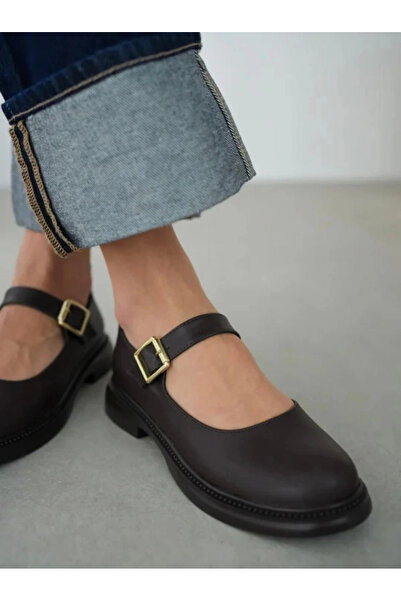 ZENGEZUR MALL Nrzsnt Yokox Brown Leather Oxford Shoes (105629) (Size: 36)