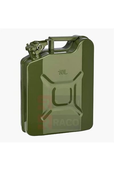 Raco Fuel Can for Gasoline, Diesel and Other Liquids Metal Jerry Can Green (10 L)