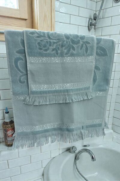 HAVLULAND SARRA HOME ETAMİN İŞLEMELİK ANALI KIZLI BÜYÜK 50X90 KÜÇÜK 30X50 CM %100 PAMUK HAVLU TAKIMI