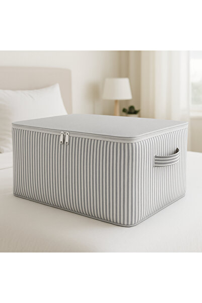 Spartek home textile 6 - Pieces of Anthracite Striped Maxi Large Size Pillow, Quilt, Cushion Cover Patterned 100X50