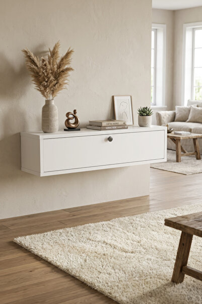 BAGAX Tek Kapaklı Modern Dresuar Antre Hol Dekoratif Dresuar Mobilya 80 CM