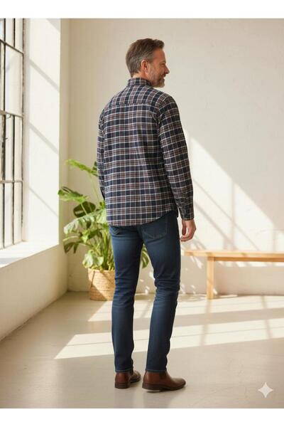 ALBERTO MALDİNİ Classic Single Pocket Wool Dad Shirt