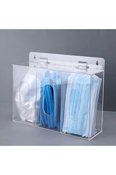 Slasa Magnetic Acrylic Storage Box 30×10×20 cm – Wall-Mounted 3-Compartment O...