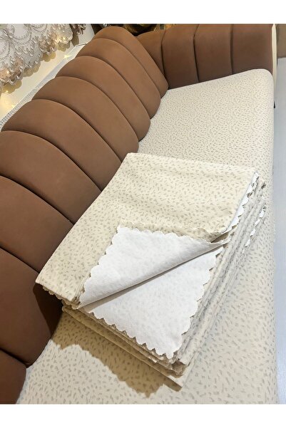 Tekstilsa Fleece Sofa Cover New Fashion Cream Color 1 Piece 210*170 cm Anti-Slip and Wrinkle-Free Design 1 Piece